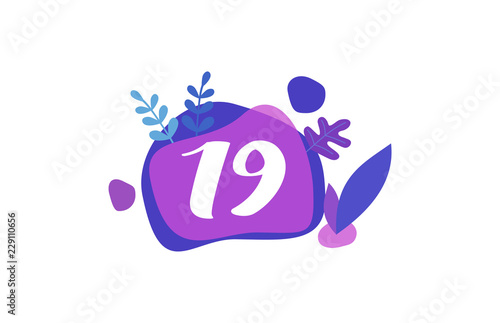 Free Download 19 Years Anniversary Modern purple Blue Flat Design - GFXLoad