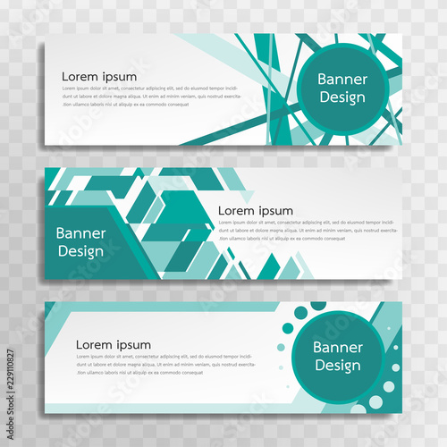 A set of green banner templates designed for the web and various headlines are available in three different designs.