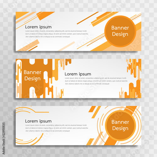 A set of yellow banner templates designed for the web and various headlines are available in three different designs.