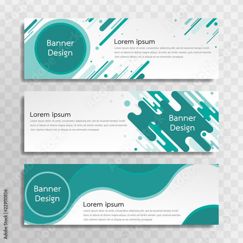 A set of green banner templates designed for the web and various headlines are available in three different designs.