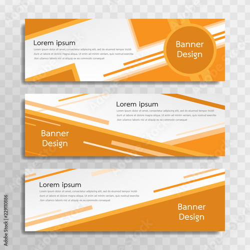 A set of yellow banner templates designed for the web and various headlines are available in three different designs.