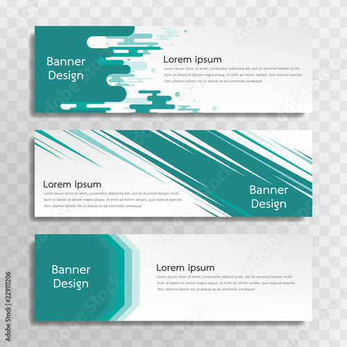 A set of green banner templates designed for the web and various headlines are available in three different designs.