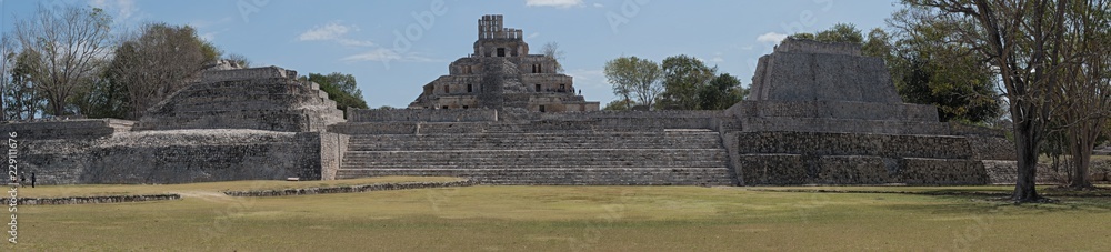Ruins of the ancient Mayan city of Edzna near campeche, mexico