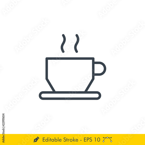 Coffee Cup Icon   Vector - In Line   Stroke Design