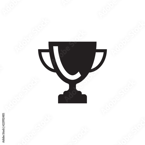 initial letter L logo trophy vector