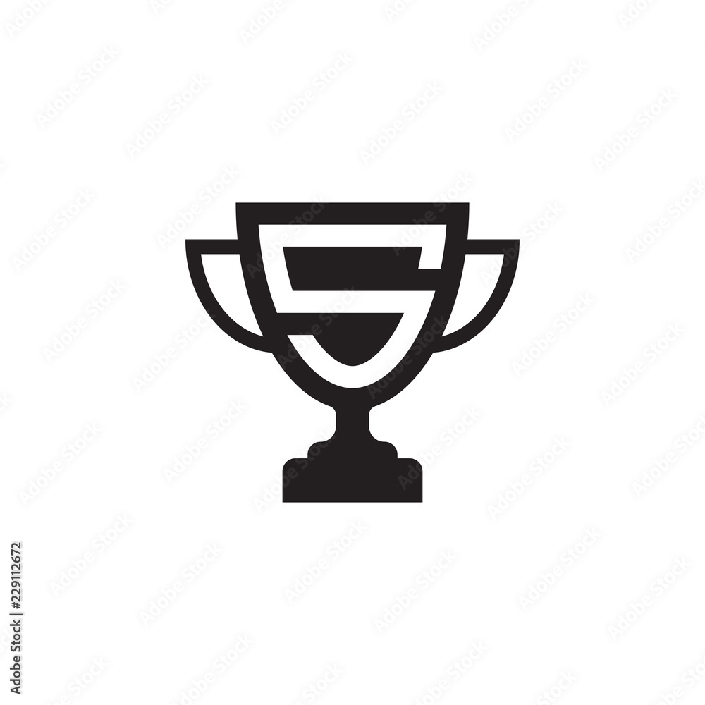 initial letter S logo trophy vector initial letter S logo trophy vector