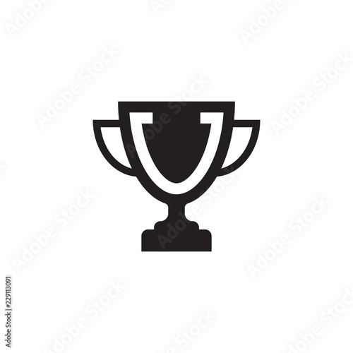 initial letter U logo trophy vector