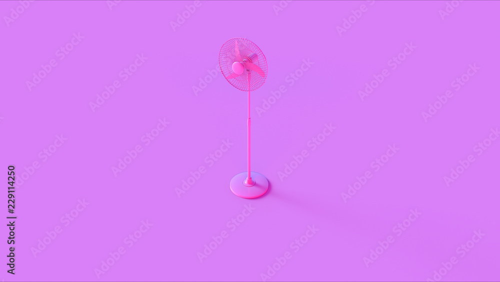 Pink Office Cooling fan 3d illustration 3d render