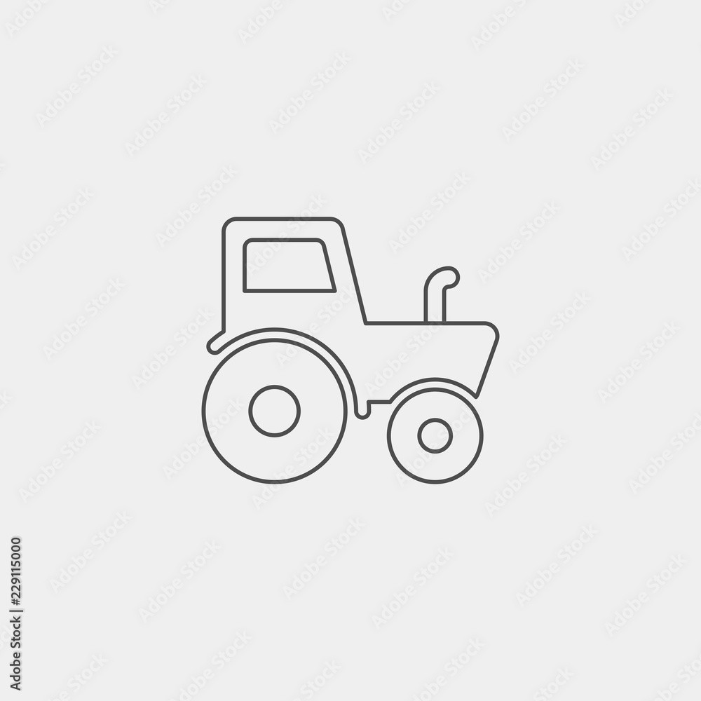 Tractor flat vector icon. Agriculture flat vector icon Tractor flat vector icon. Agriculture flat vector icon