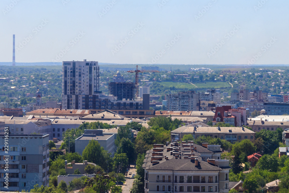 Aerial view on the Kharkiv city in Ukraine