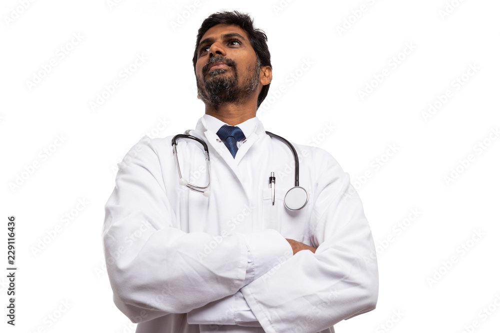 Low angle hero shot of doctor. Low angle hero shot of doctor.