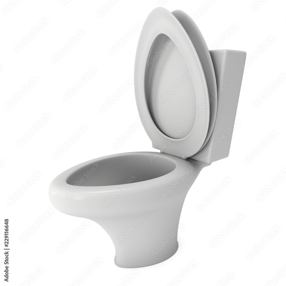 Toilet bowl 3d render isolated on white background Toilet bowl 3d render isolated on white background