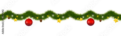 Christmas and New Year winter holidays festive garland for decorations.