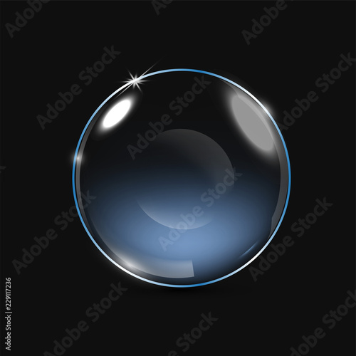 Vector realistic eye contact lens isolated on the black background