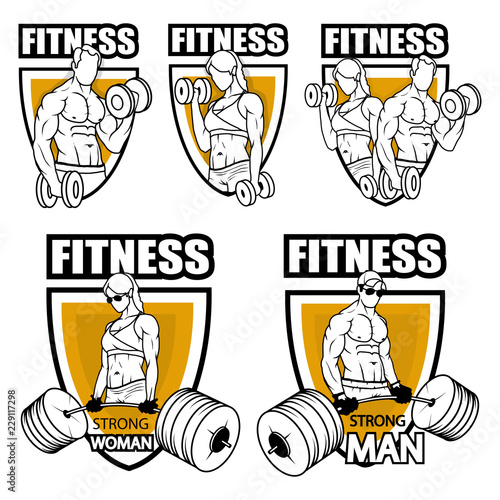fitness gym logo, fitness training