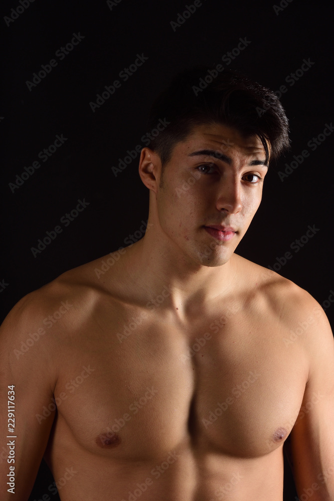 portrait of a man without clothes black background portrait of a man without clothes black background