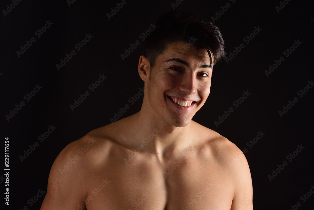 portrait of a man without clothes black background portrait of a man without clothes black background
