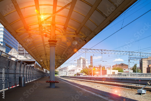 passenger platform (Kursky railway terminal ) is one of the nine main railway stations in Moscow, Russia photo