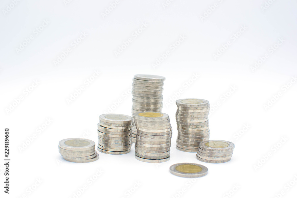 Thai coins isolated on white background. Thai coins isolated on white background.