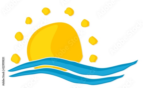 Sun And Sea Symbol.