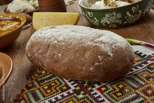 Lithuanian dark rye bread photo