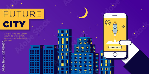 Flat Modern City Illustration Web Header