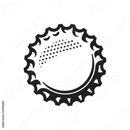 Beer bottle cap. Vector illustration isolated on white background.