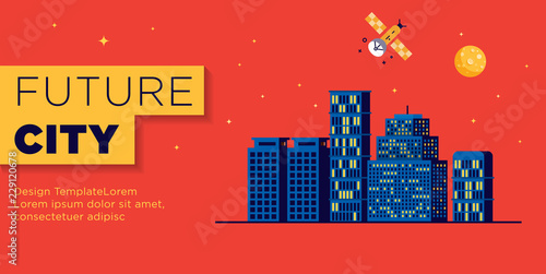 Flat Modern City Illustration Web Header