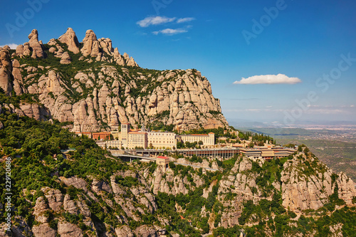 View to Montserrat Monastery in Monserrat Natural park in Catalonia, Spain photo