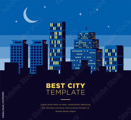 Flat Modern City Illustration