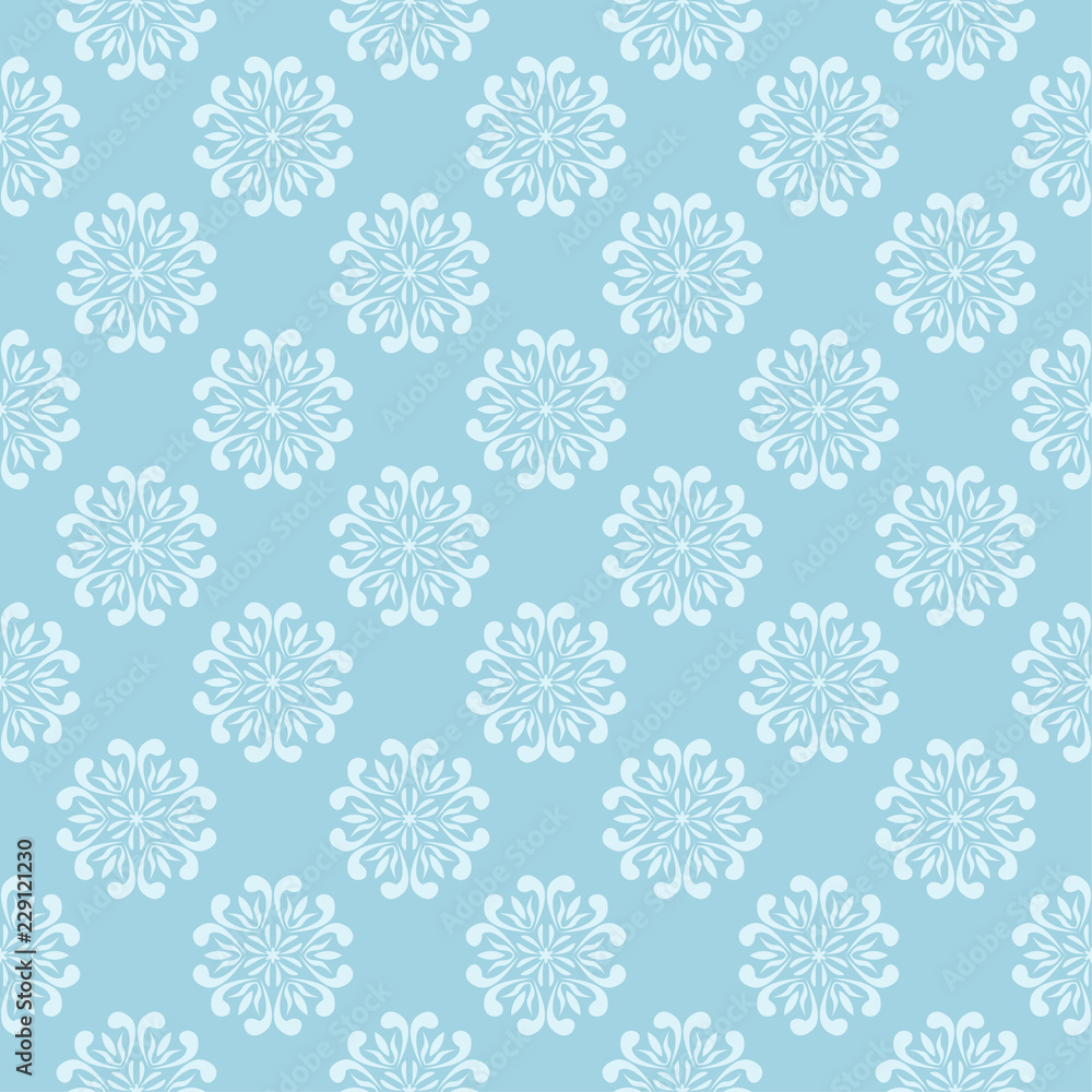 White and blue floral seamless pattern White and blue floral seamless pattern