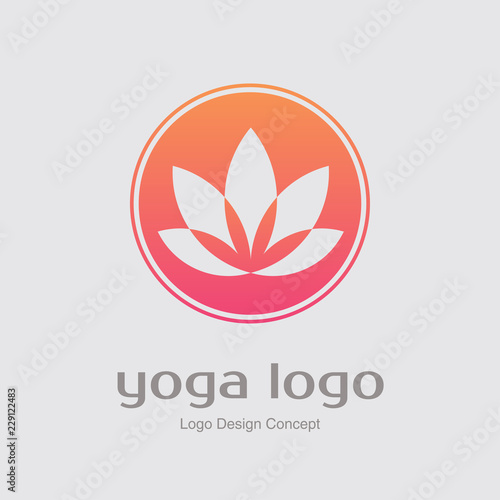 Abstract flower logo design. Creative lotus symbol.