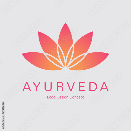 Abstract flower logo design. Creative lotus symbol.