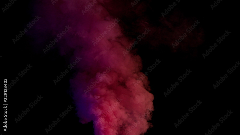pink bomb smoke on black background