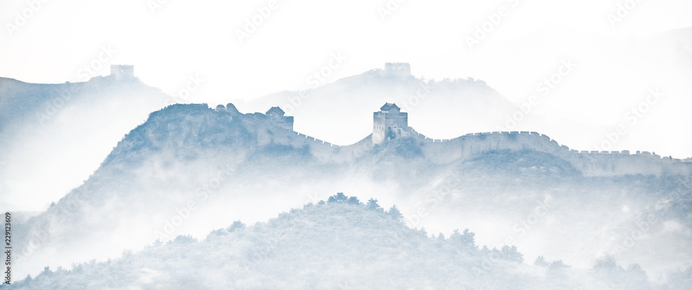 Fototapeta Wielki Mur Chiński sylwetka