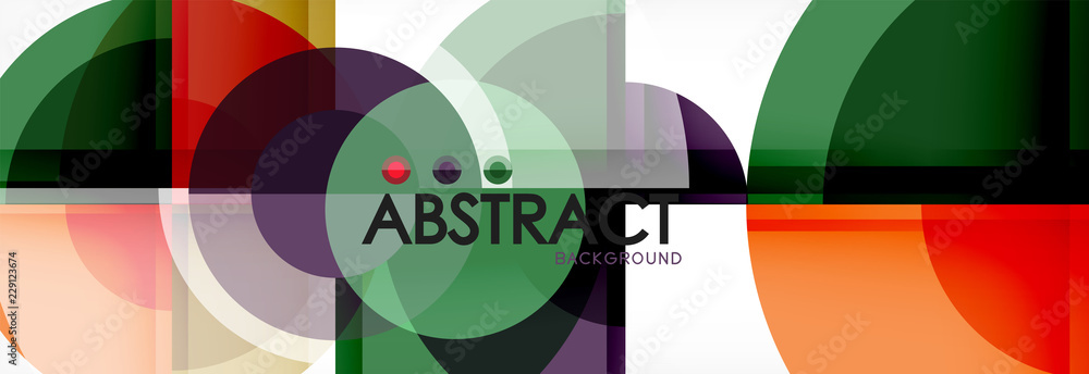 Abstract background - multicolored circles, trendy minimal geometric design Abstract background - multicolored circles, trendy minimal geometric design