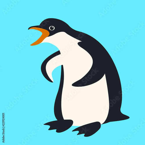 penguin  vector illustration flat style  profile side