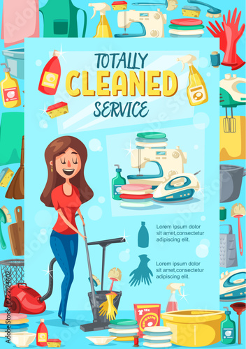 Home cleaning service, vector poster