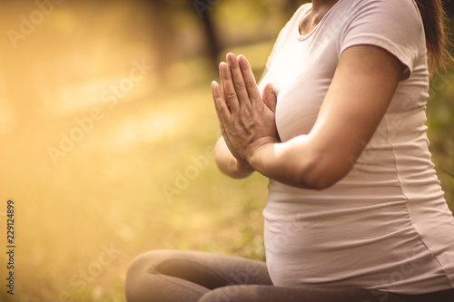 Enjoying some prenatal yoga.