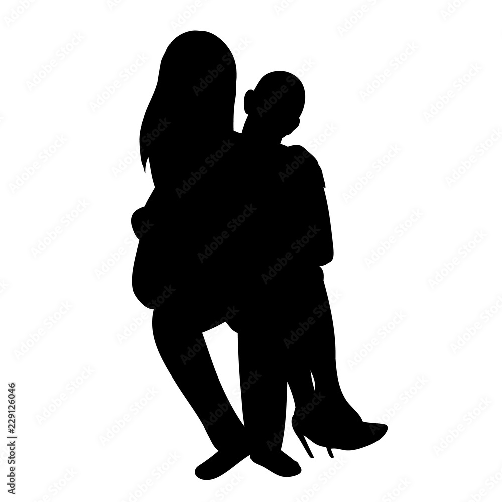 silhouette of sitting people