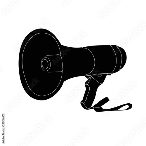 vector, on white background, silhouette, loudspeaker icon