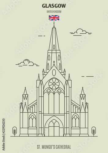 St. Mungo’s Cathedral in Glasgow, UK. Landmark icon