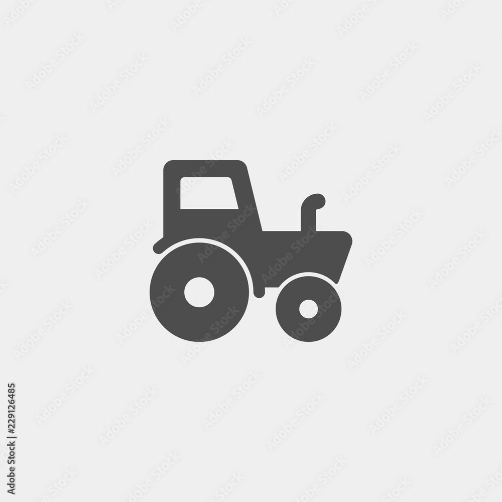 Tractor flat vector icon. Agriculture flat vector icon
