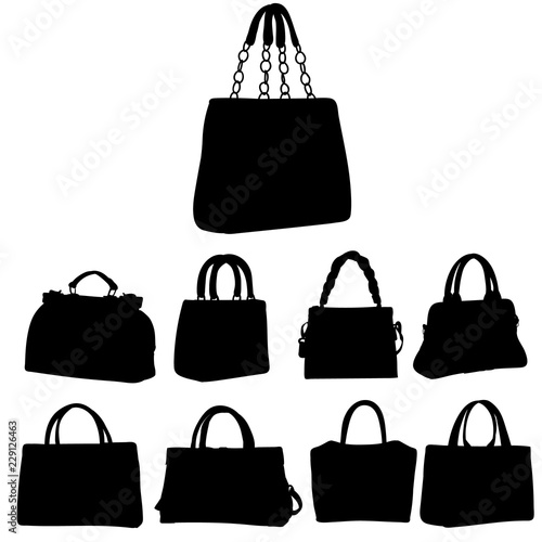 icon, silhouette of a set of handbags