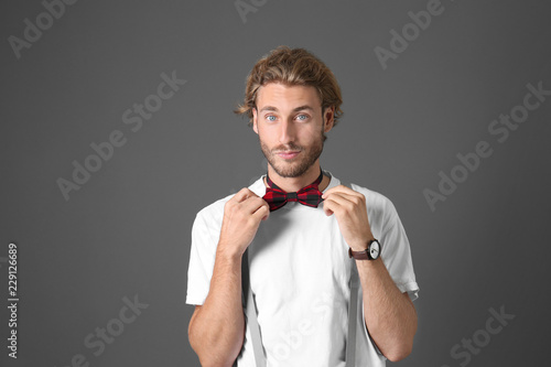 Portrait of handsome man on...
