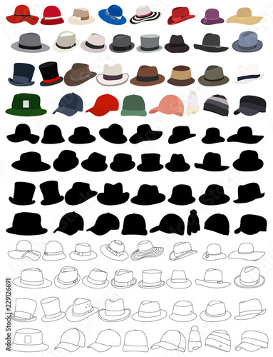 set of caps for men and women