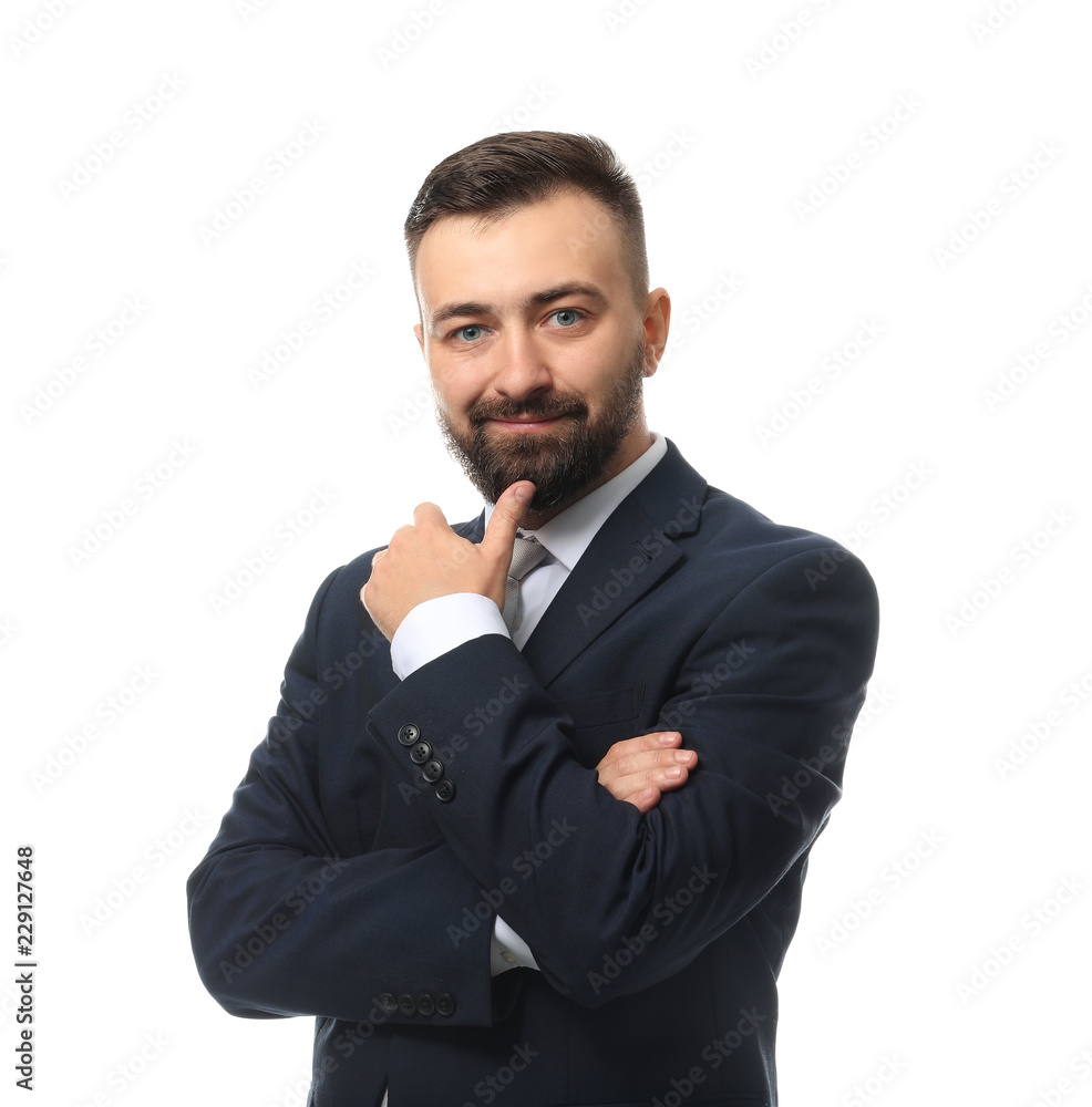 Portrait of handsome businessman on white background Portrait of handsome businessman on white background