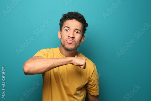 Portrait of aggressive Afri...