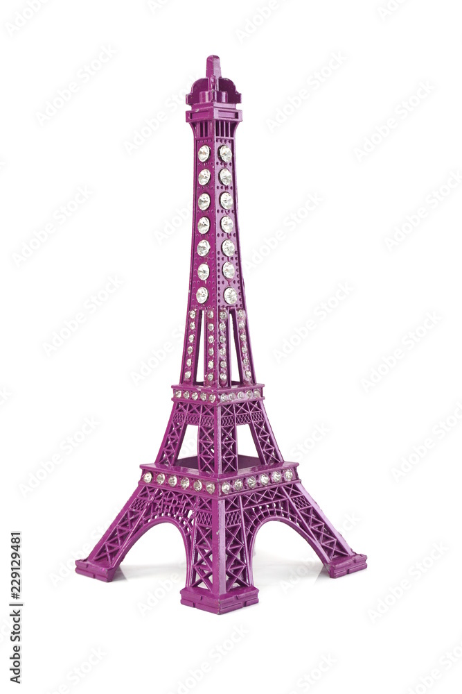 eiffel tower statue isolated on white background