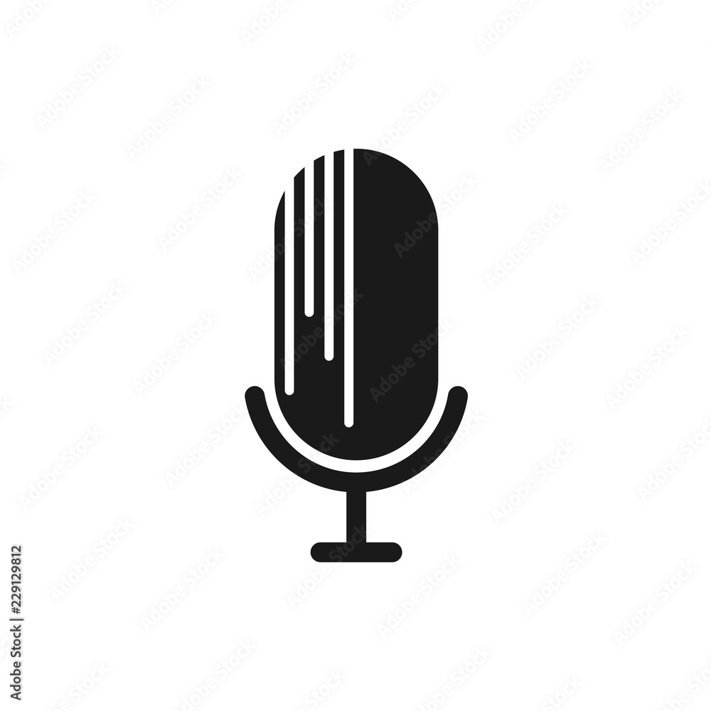 mic silhouette icon design template vector mic silhouette icon design template vector
